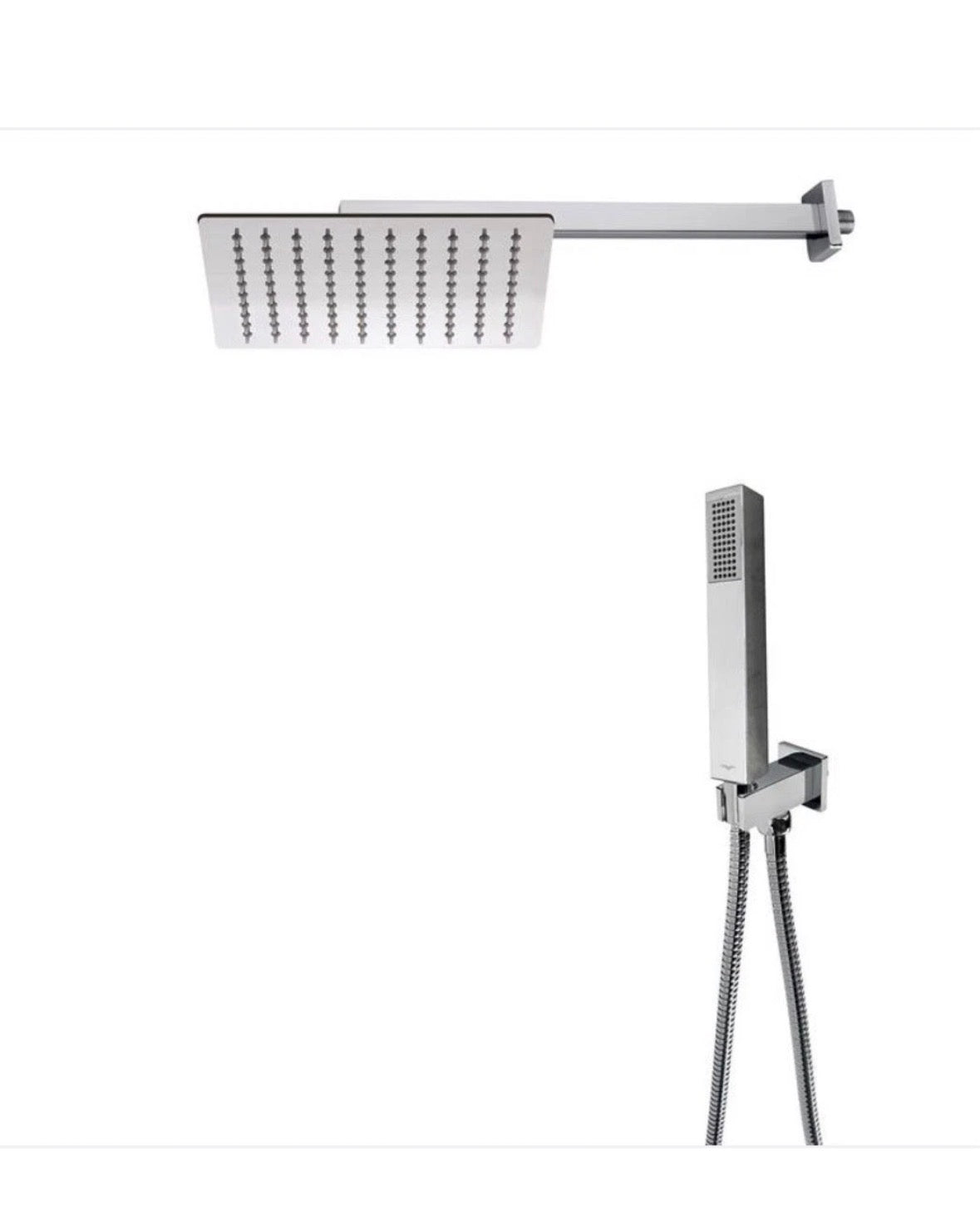 KIT QUDRO/TONDO soffione EXTRAPIATTO Soffione + Braccio + Laccio + Curva + Doccetta