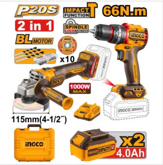 KIT SMERIGLIATRICE CAGLI21154 + TRAPANO CIDLI20602 CON VALIGETTA