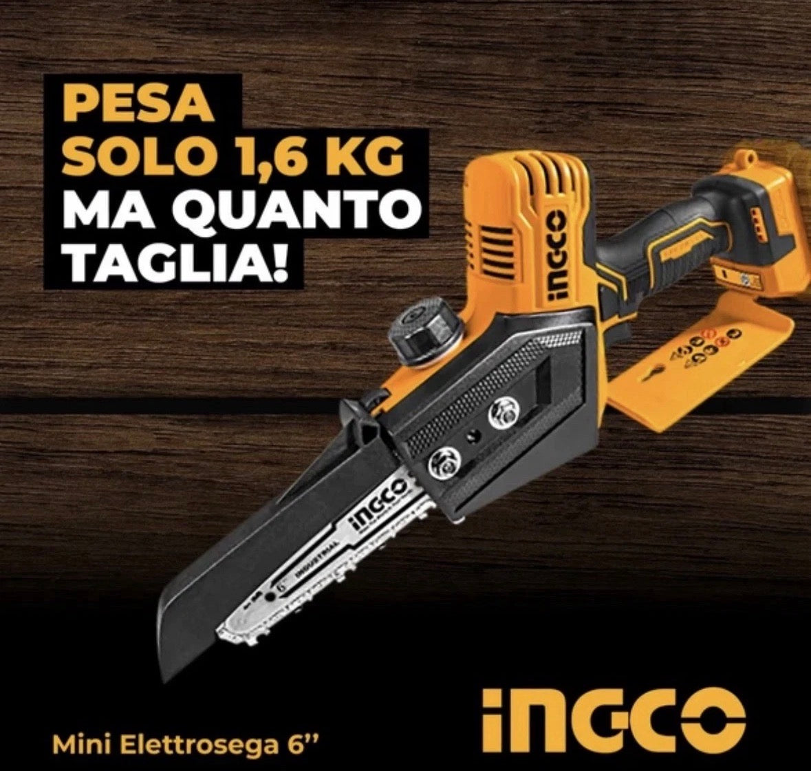 INGCO CGSLI20682 20V Mini Elettrosega con 2 Batterie