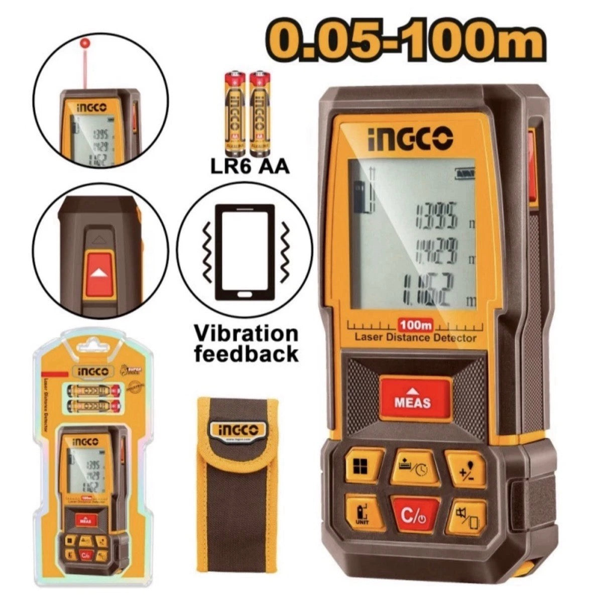MISURATORE LASER 100MT - METRO LASER INGCO HLDD1008