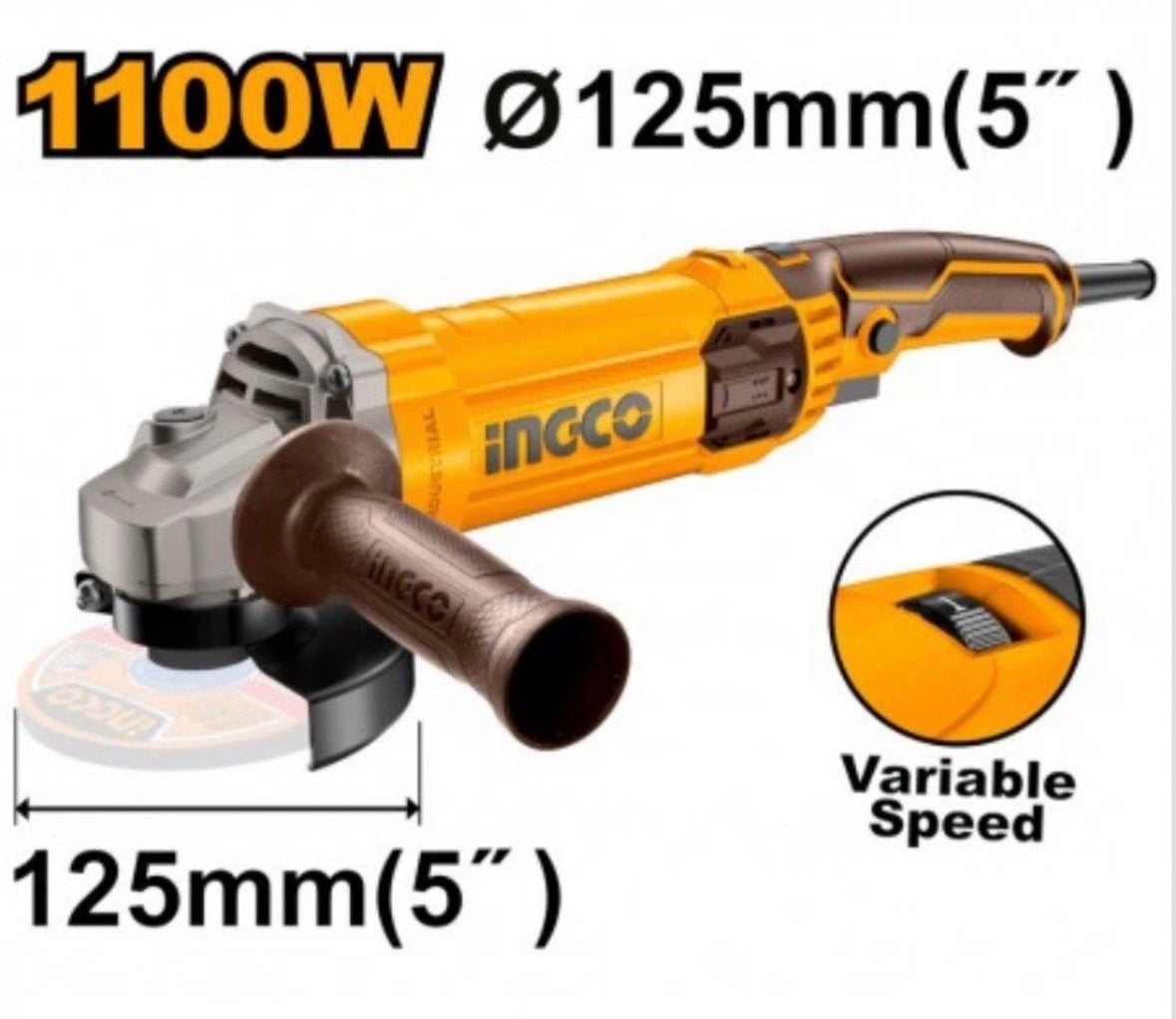 SMERIGLIATRICE ANGOLARE 1100W D125MM INGCO