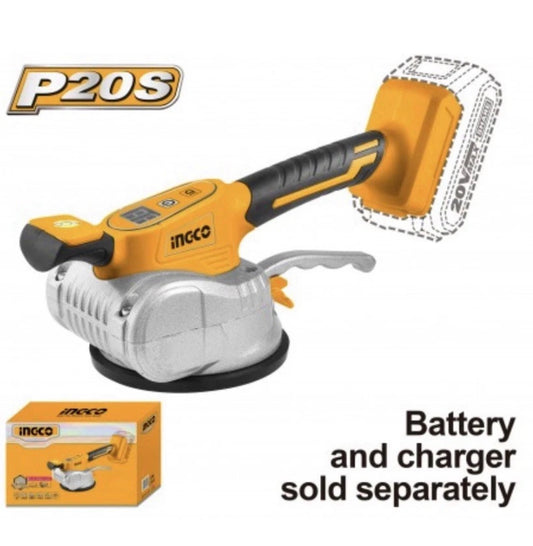VIBRATORE E VENTOSA PER PIASTRELLE A BATTERIA 20V NUDO - SENZA BATTERIA - INGCO