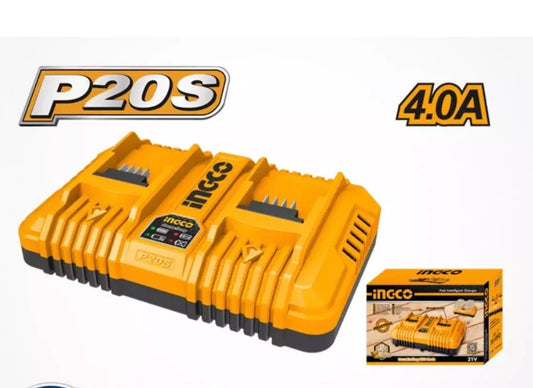 Doppio caricabatterie rapido 4ah INGCO