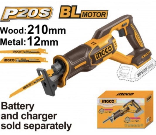 Seghetto Gattuccio a Batterie 20V INGCO + Kit da 2 lame NUDO solo corpo macchina