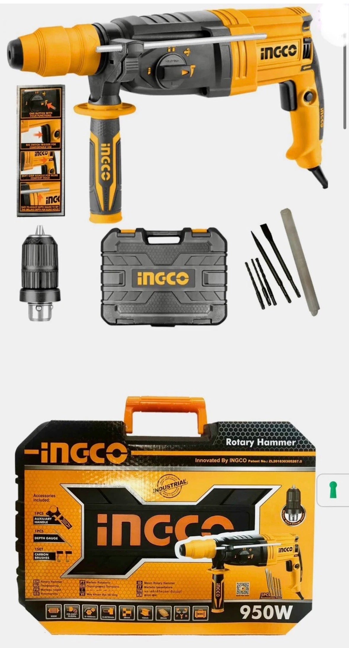 Tassellatore Ingco 950W Con Valigetta E Punte